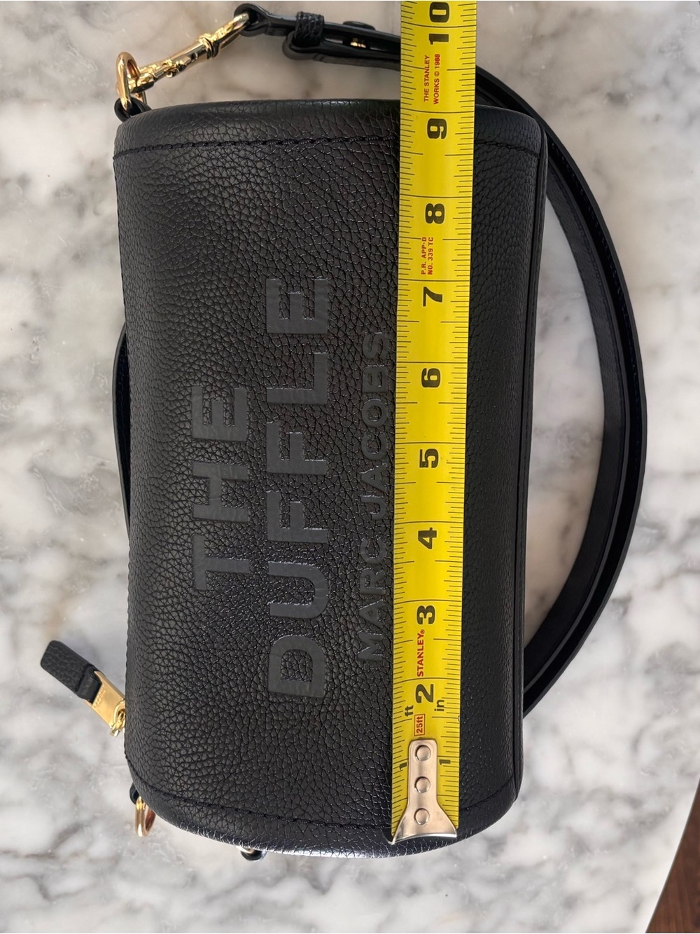 Marc Jacobs Black Pebbled Leather The Duffle Bag Crossbody - Picture 3 of 8